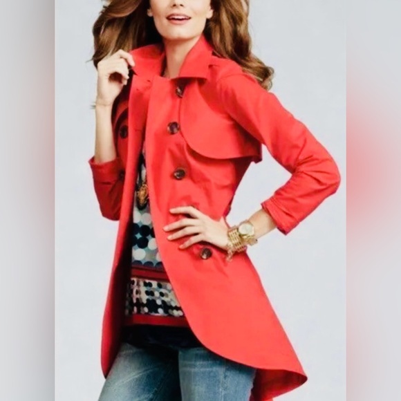 CAbi Jackets & Blazers - CAbi convertible trench coat Vibrant Red